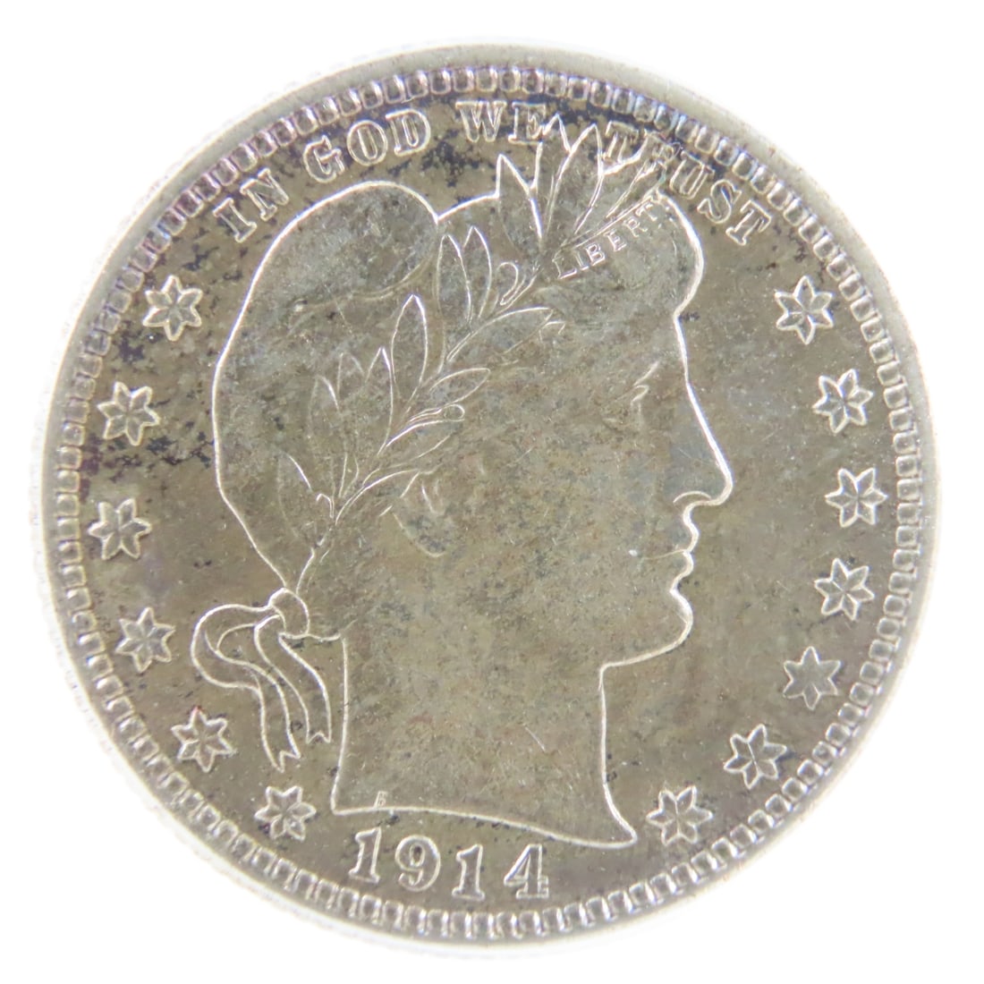 1914 D Barber Silver Quarter ANACS AU55 - 2