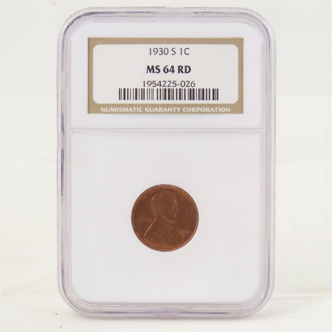 1930 S Lincoln Head Wheat Cent NGC MS64RD: 1930 S Lincoln Head Wheat Cent NGC MS64RD - Lot Size 4x3x1" 1 LB All information and photos are intended to be as accurate as possible, but errors are possible. No item may be returned or refused