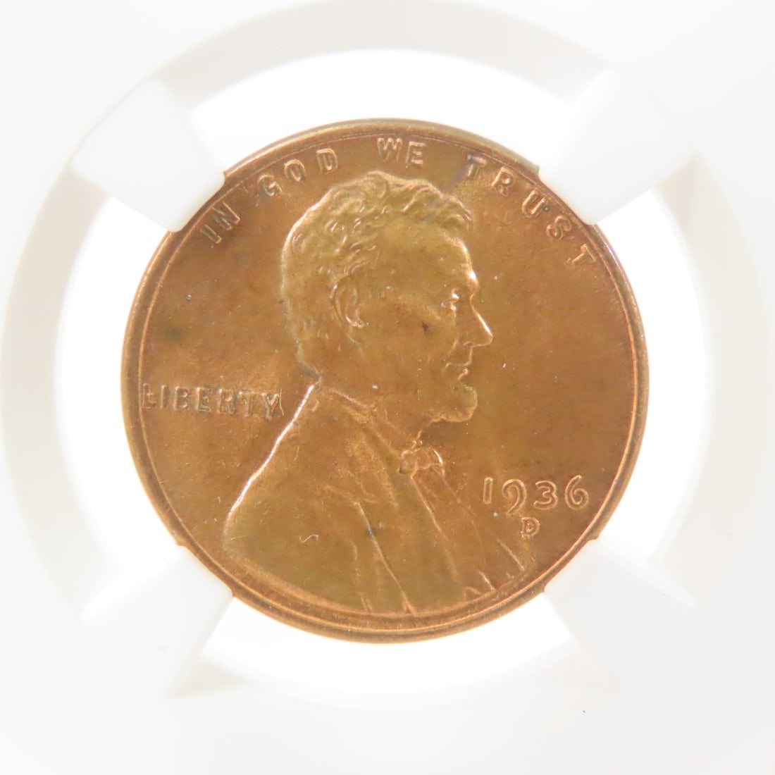 1936 D Lincoln Head Wheat Cent NGC MS66RD - 2