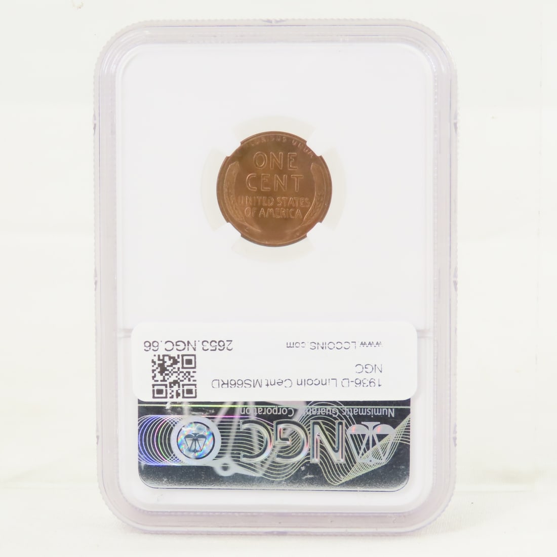 1936 D Lincoln Head Wheat Cent NGC MS66RD - 3