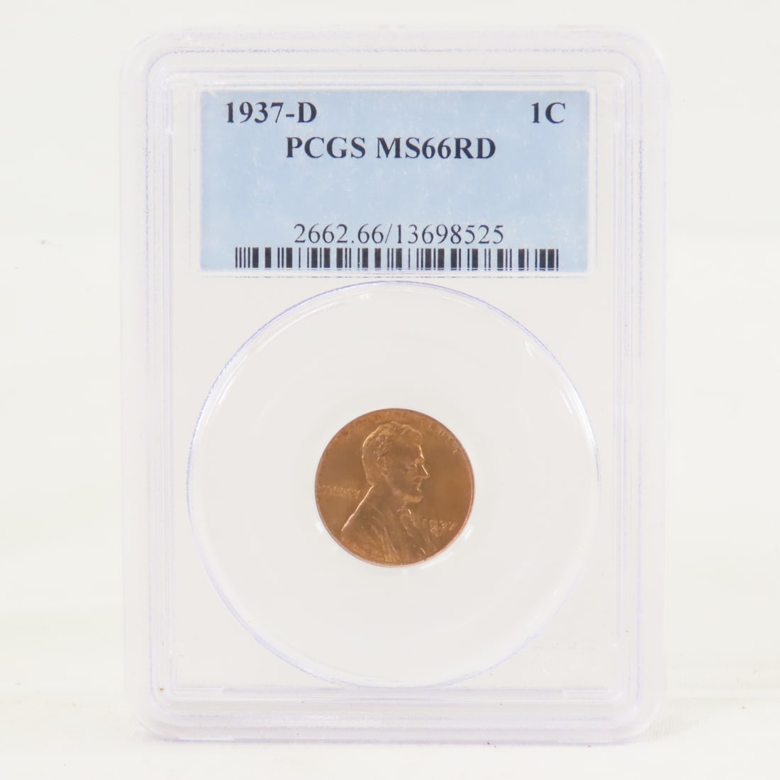 1937 S & D Lincoln Head Wheat Cents PCGS MS66RD - 3