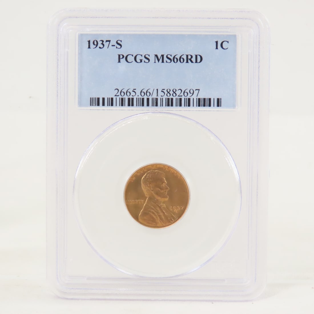 1937 S & D Lincoln Head Wheat Cents PCGS MS66RD - 7