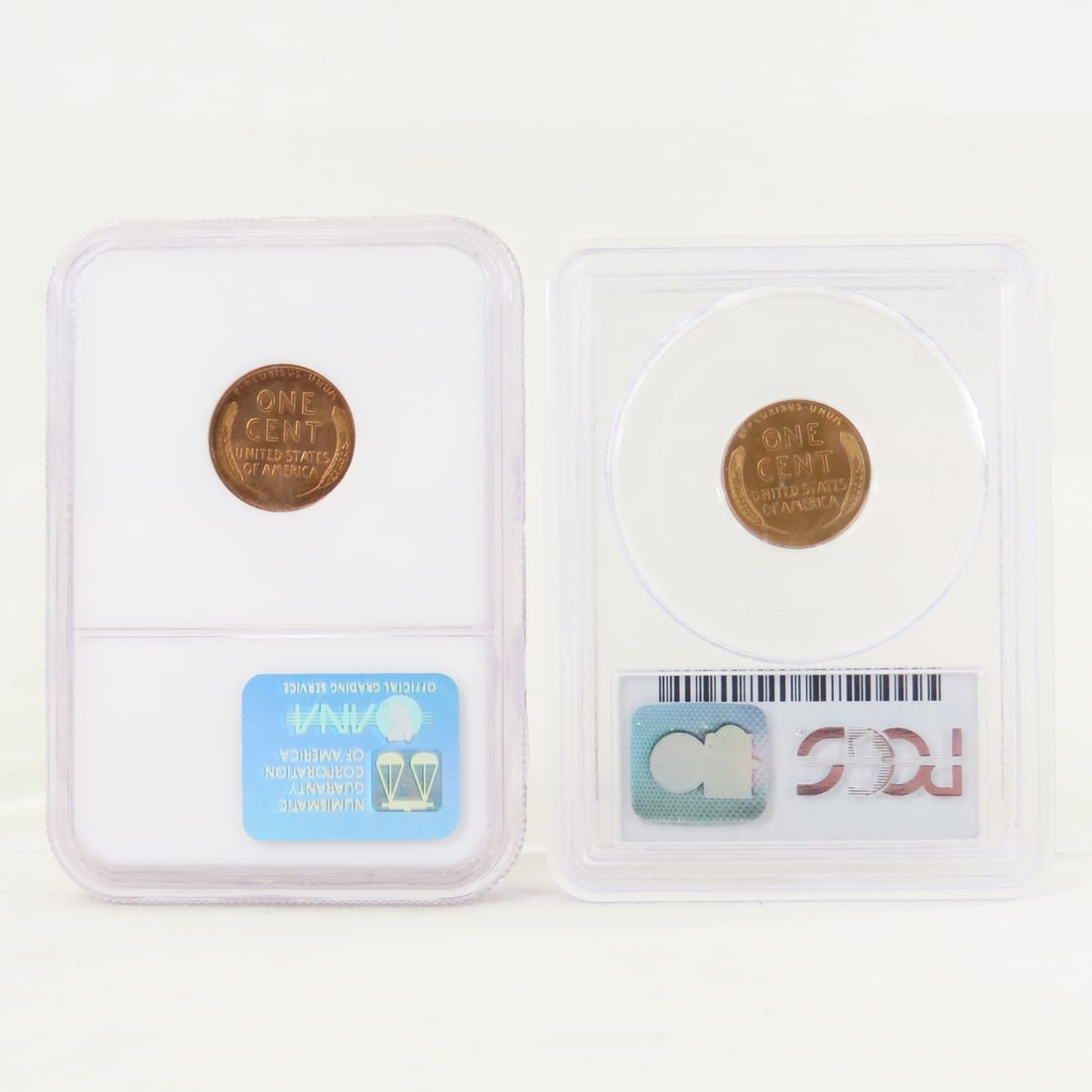 1942 S MS66RD & D MS66RD Lincoln Head Wheat Cents - 2
