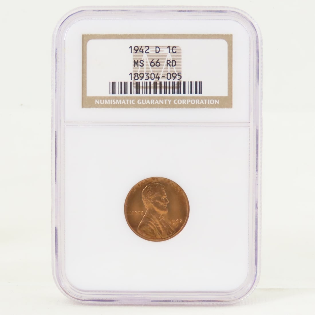 1942 S MS66RD & D MS66RD Lincoln Head Wheat Cents - 3