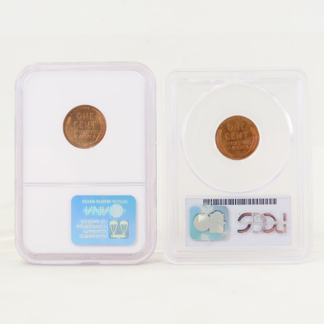 1944 S MS66RD & D MS66RD Lincoln Head Wheat Cents - 2