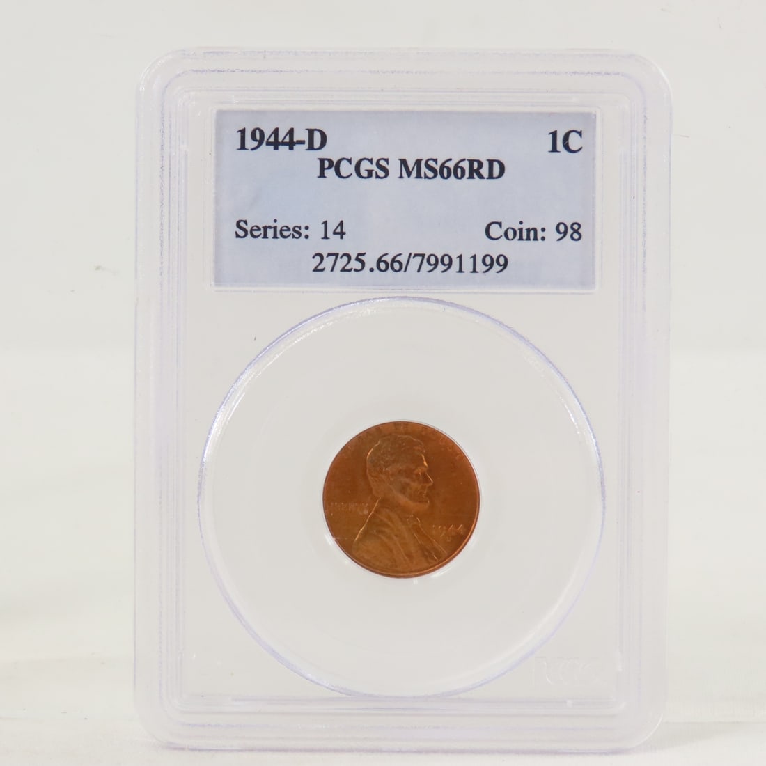 1944 S MS66RD & D MS66RD Lincoln Head Wheat Cents - 7
