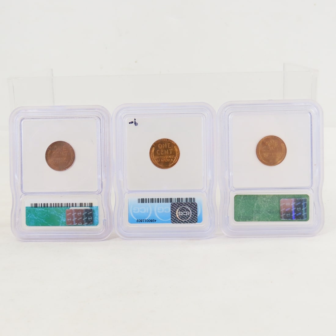 3 ICG Graded Lincoln Wheat Cents 1935-1950 - 2