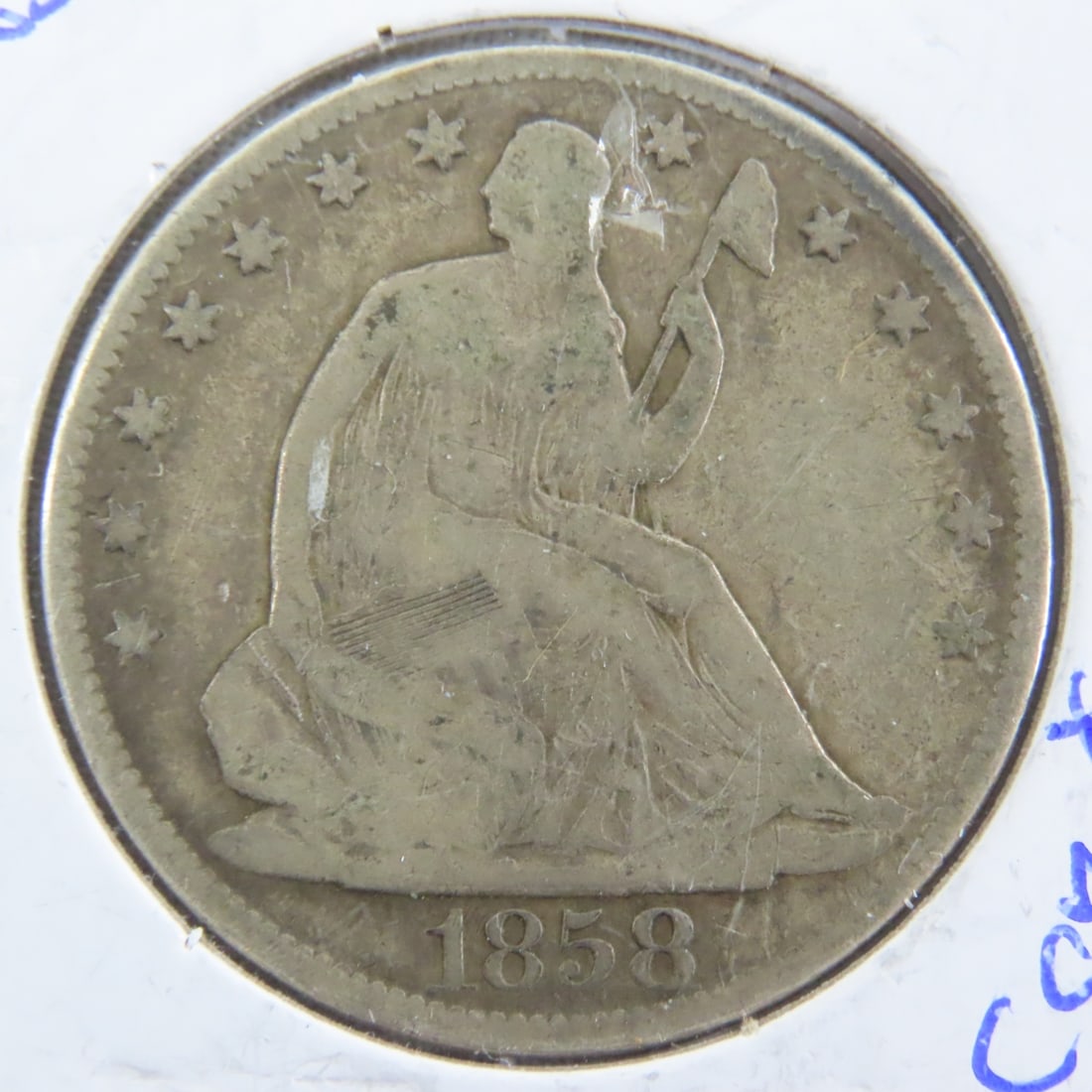 1858 O Seated Liberty Silver Half Dollar - 2
