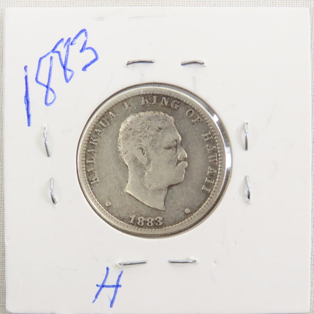 1883 Hawaii King Kalakaua Silver Quarter: 1883 Hawaii King Kalakaua Silver Quarter - Lot Size 2x2x2" 1 LB All information and photos are intended to be as accurate as possible, but errors are possible. No item may be returned or refused