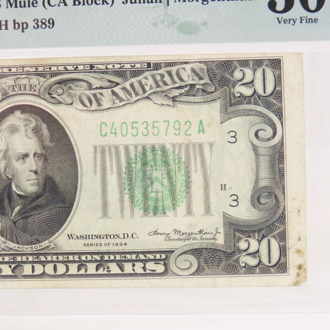 1934 $20 Fed Res Note Philadelphia PMG 30 VF - 3