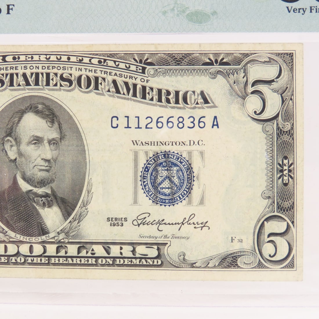 1953 $5 Silver Certificate PMG 30 Very Fine - 3