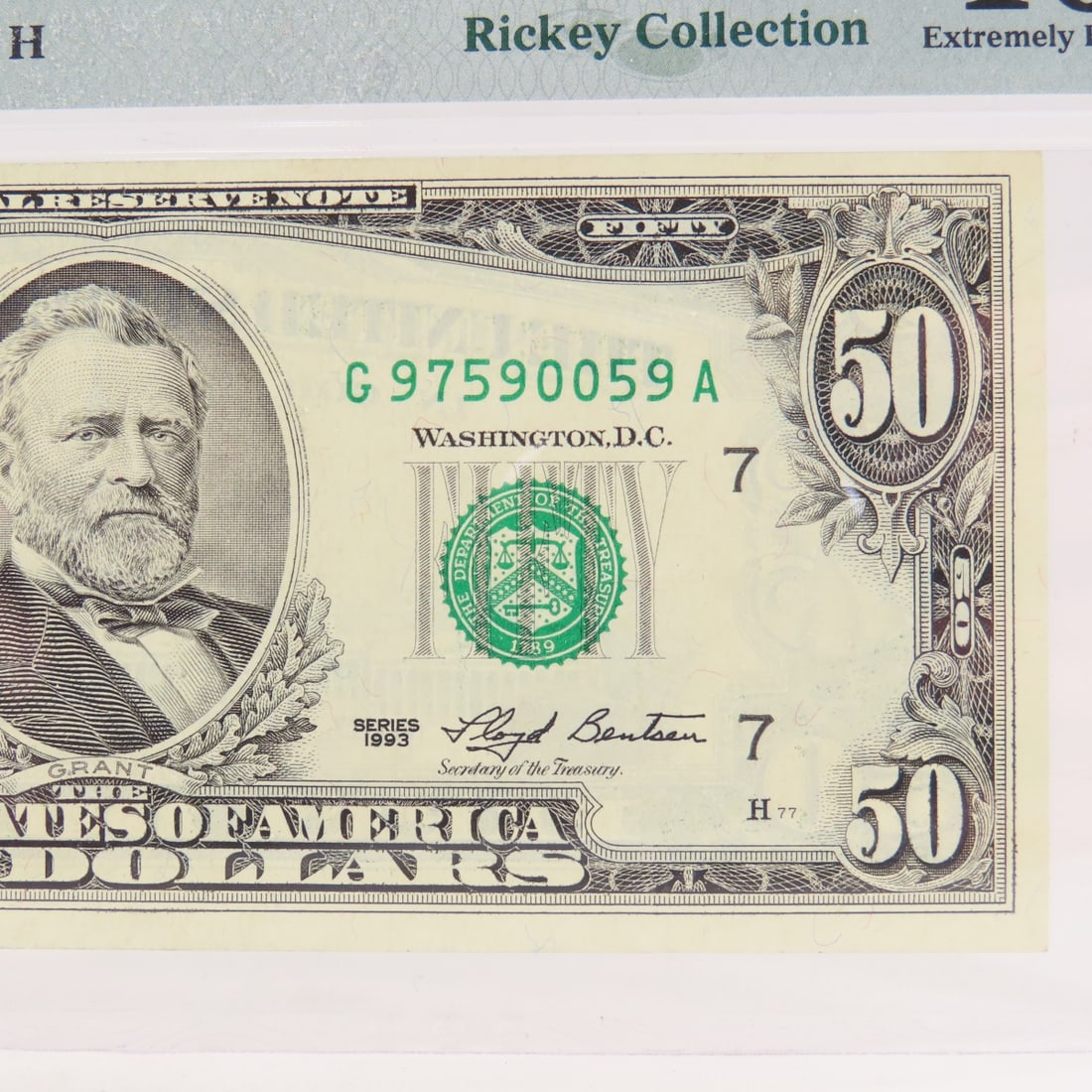 1993 $50 Fed Res Note Chicago PMG 40 EF - 3