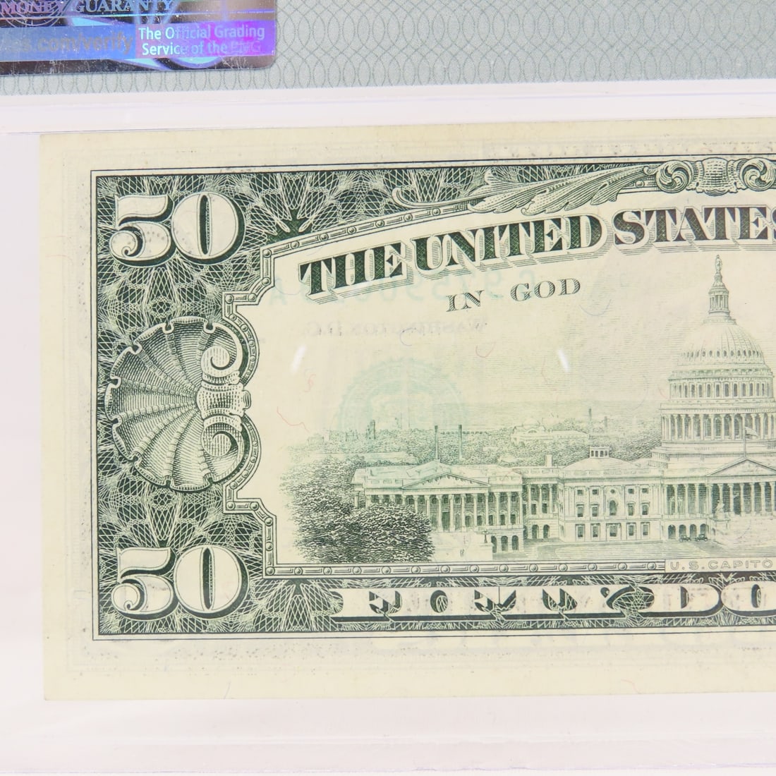 1993 $50 Fed Res Note Chicago PMG 40 EF - 5