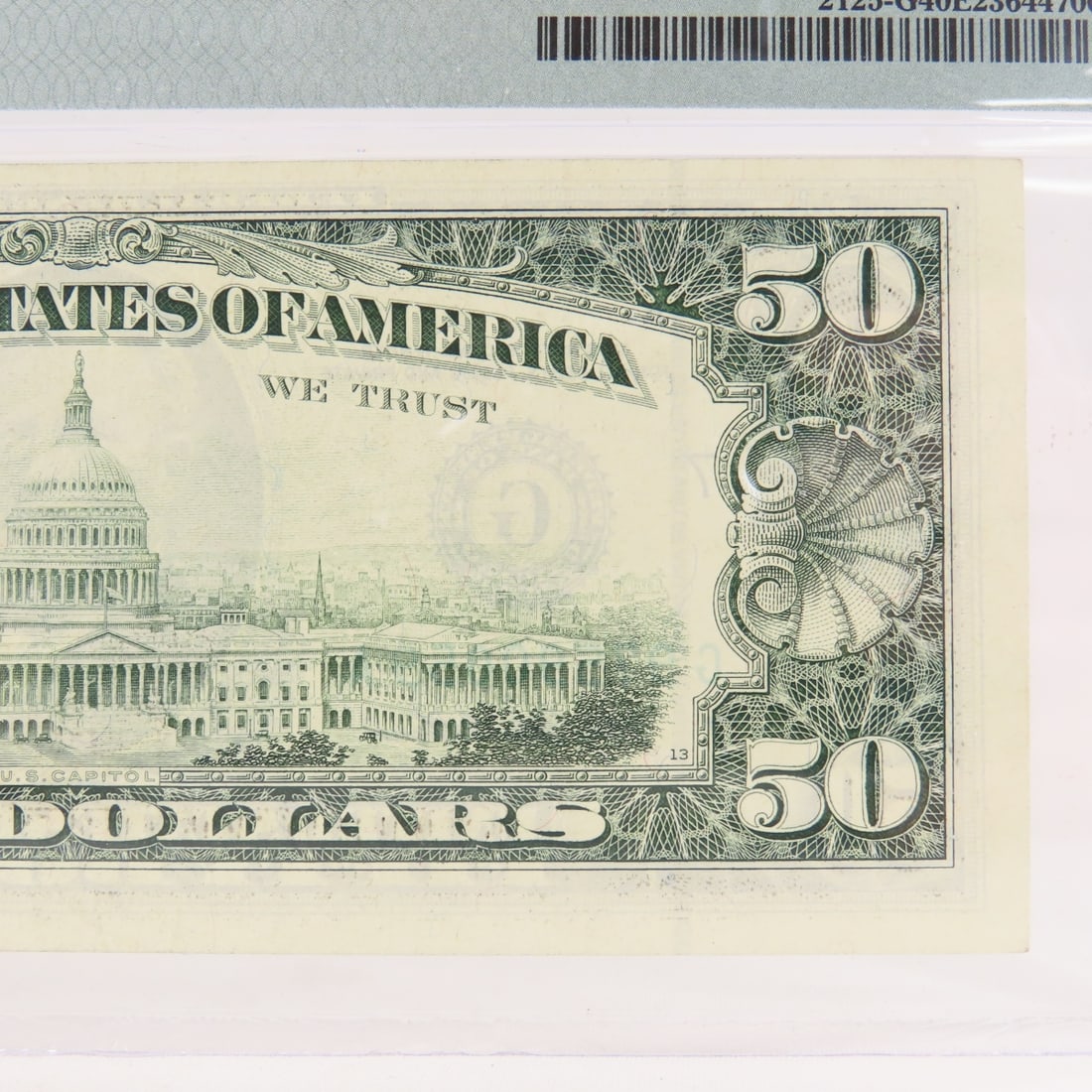 1993 $50 Fed Res Note Chicago PMG 40 EF - 6