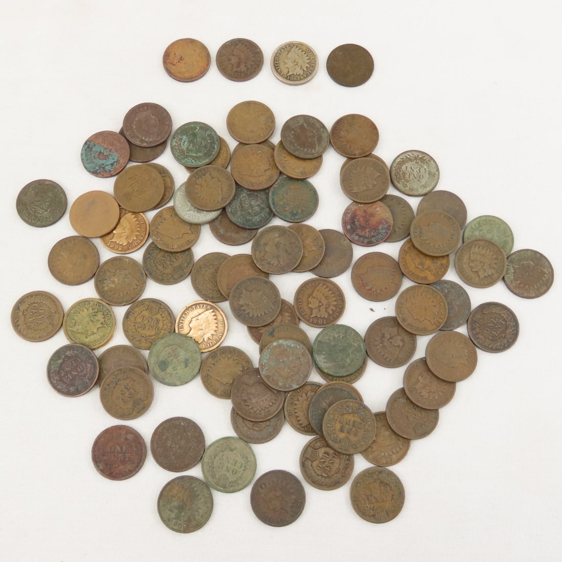 80+ Indian Head Cents 1863-1909 (1 of 14)