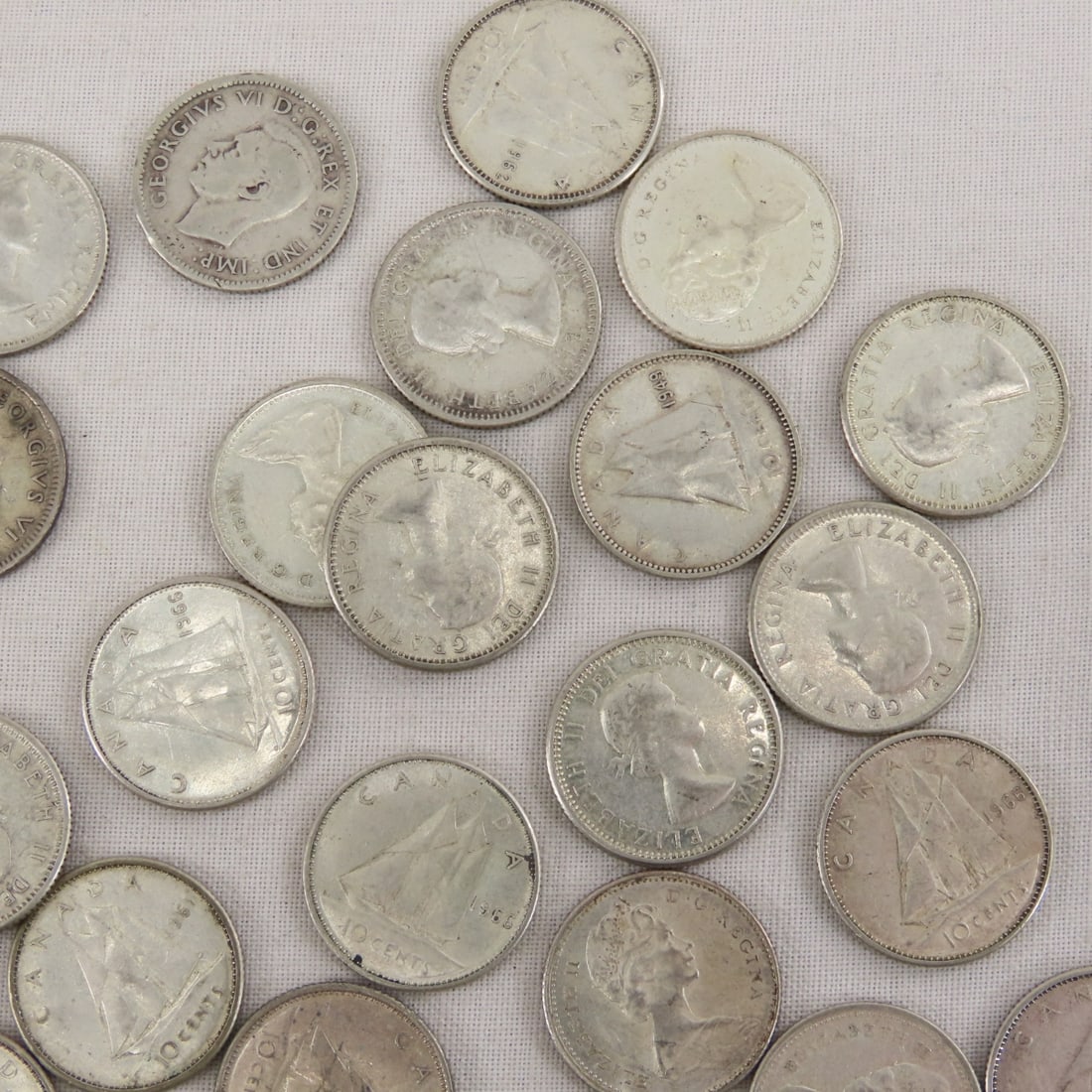 76 1940-1966 Silver Canadian Dimes & 3 1968 - 4