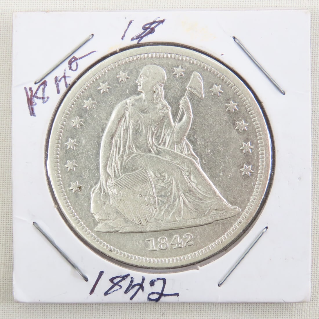 1842 Seated Liberty Silver Dollar (1 of 4)