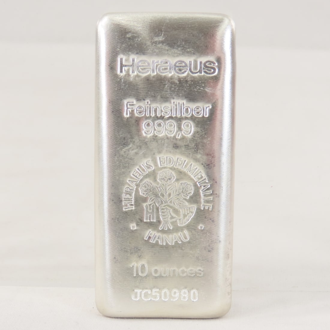 Heraeus 10ozt .999 Silver Bar with certificate - 2