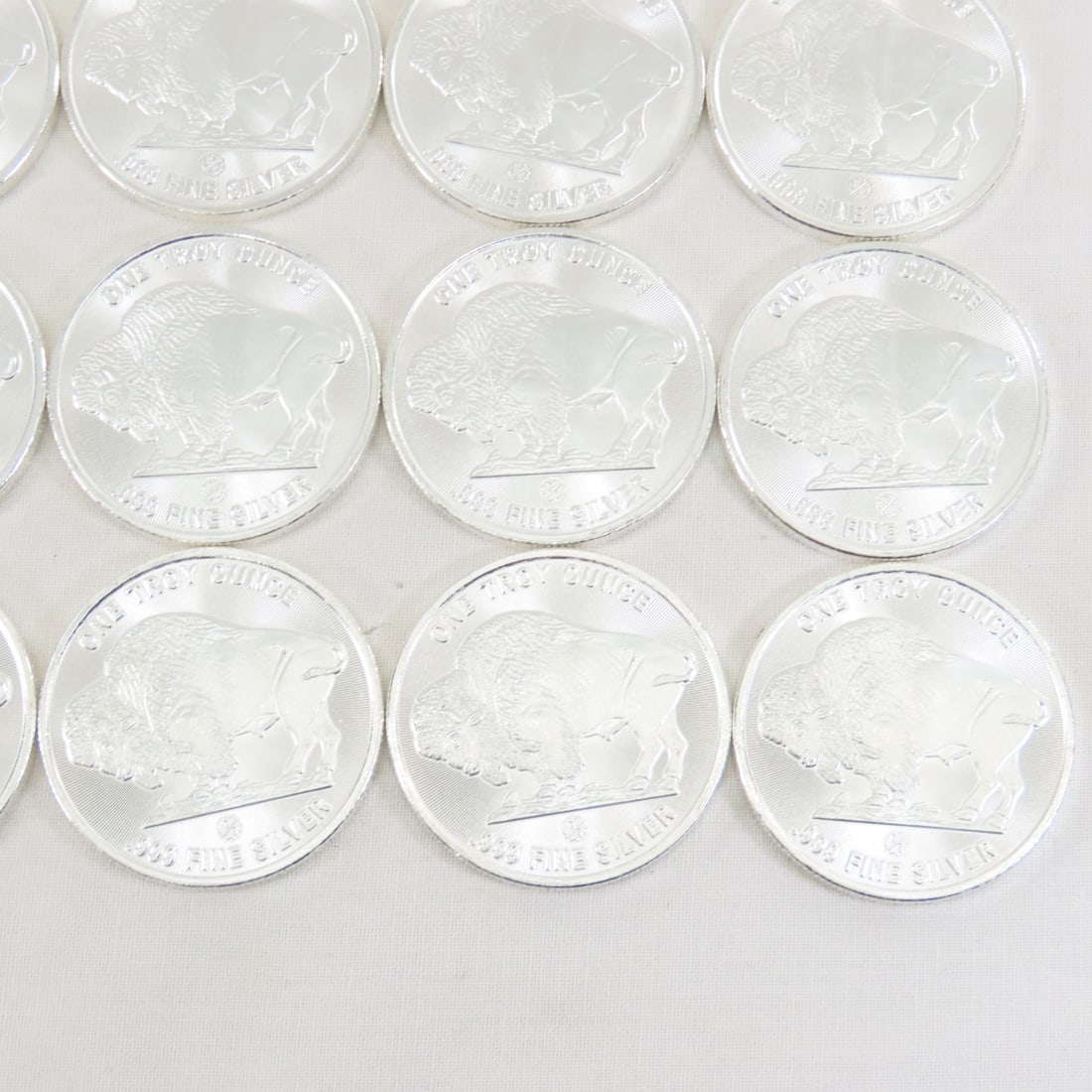 Roll of 20 Cut Saw Mint 1ozt Silver Buffalo Rounds - 10