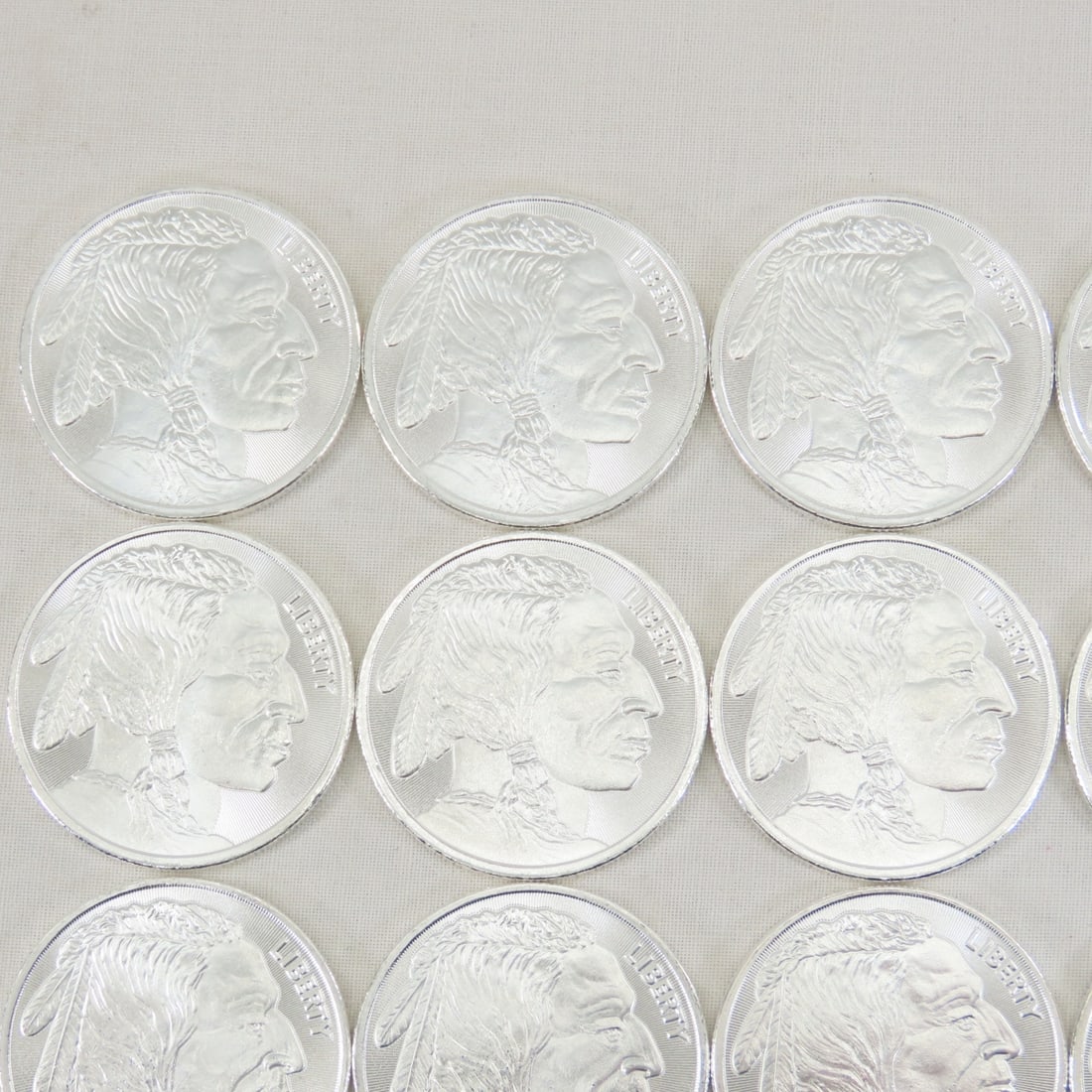 Roll of 20 Cut Saw Mint 1ozt Silver Buffalo Rounds - 2