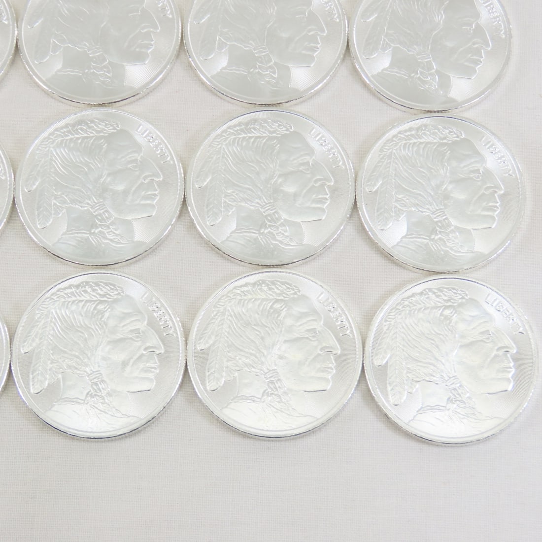 Roll of 20 Cut Saw Mint 1ozt Silver Buffalo Rounds - 5