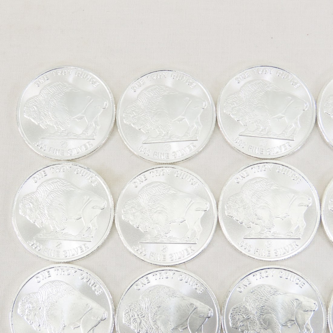 Roll of 20 Cut Saw Mint 1ozt Silver Buffalo Rounds - 7