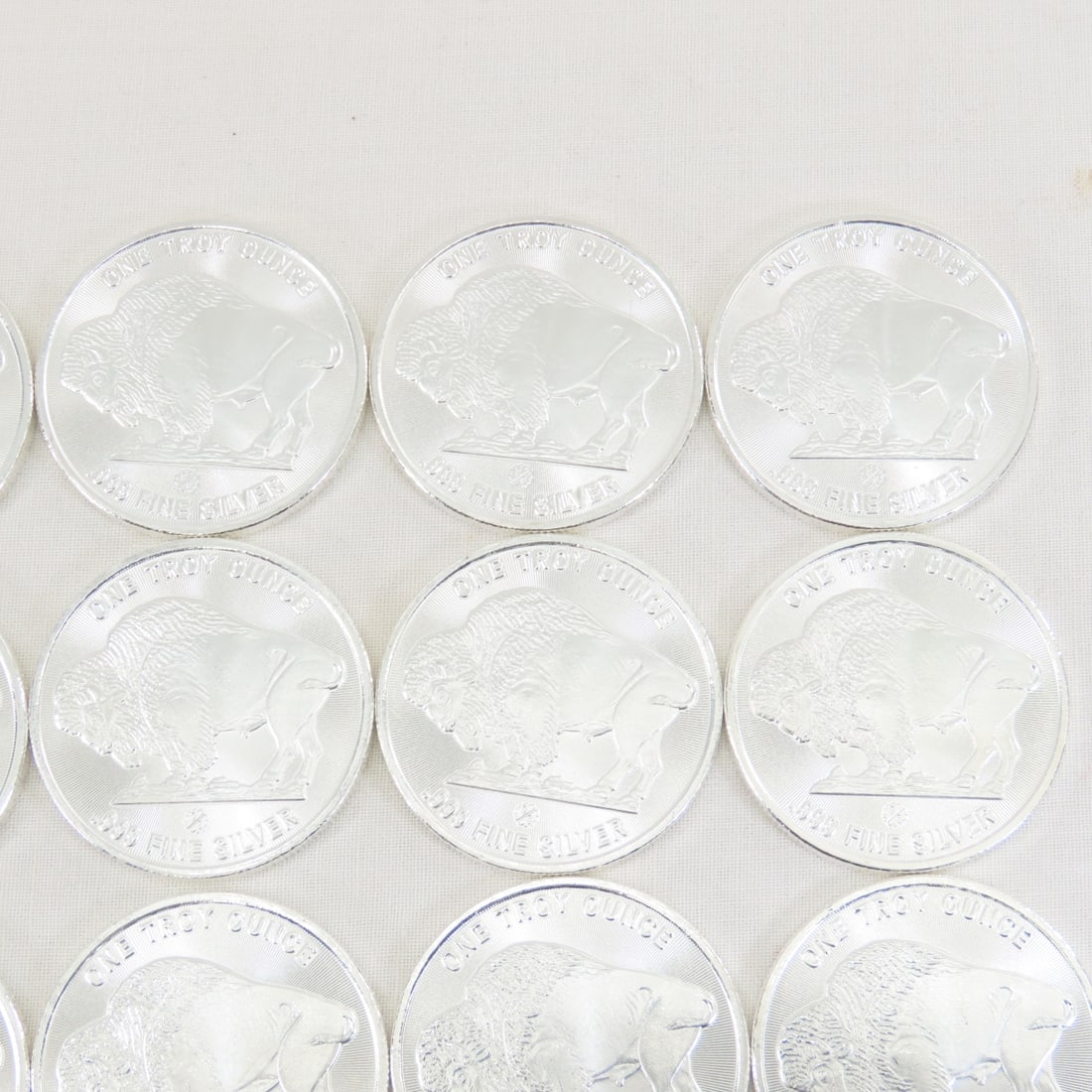 Roll of 20 Cut Saw Mint 1ozt Silver Buffalo Rounds - 8
