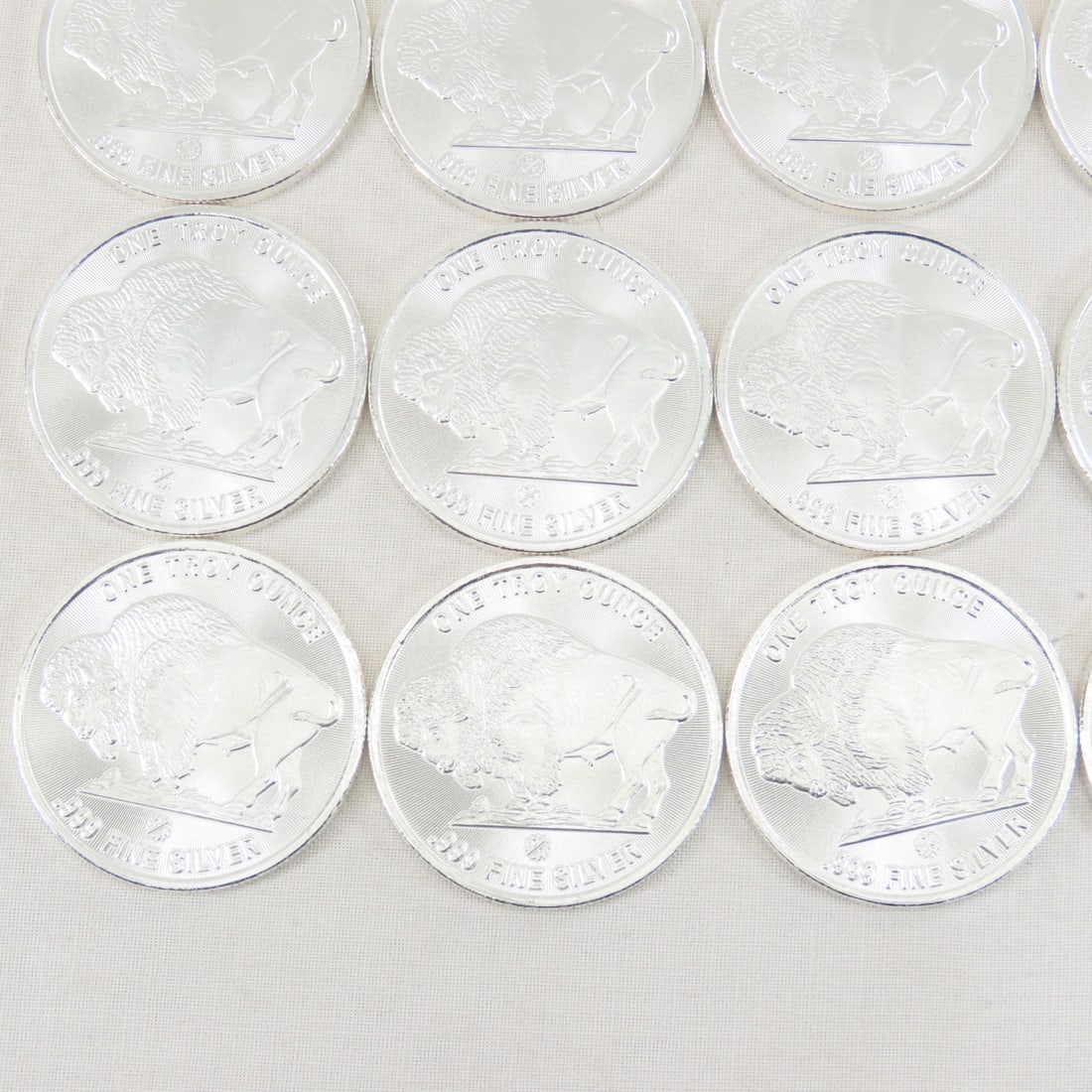 Roll of 20 Cut Saw Mint 1ozt Silver Buffalo Rounds - 9