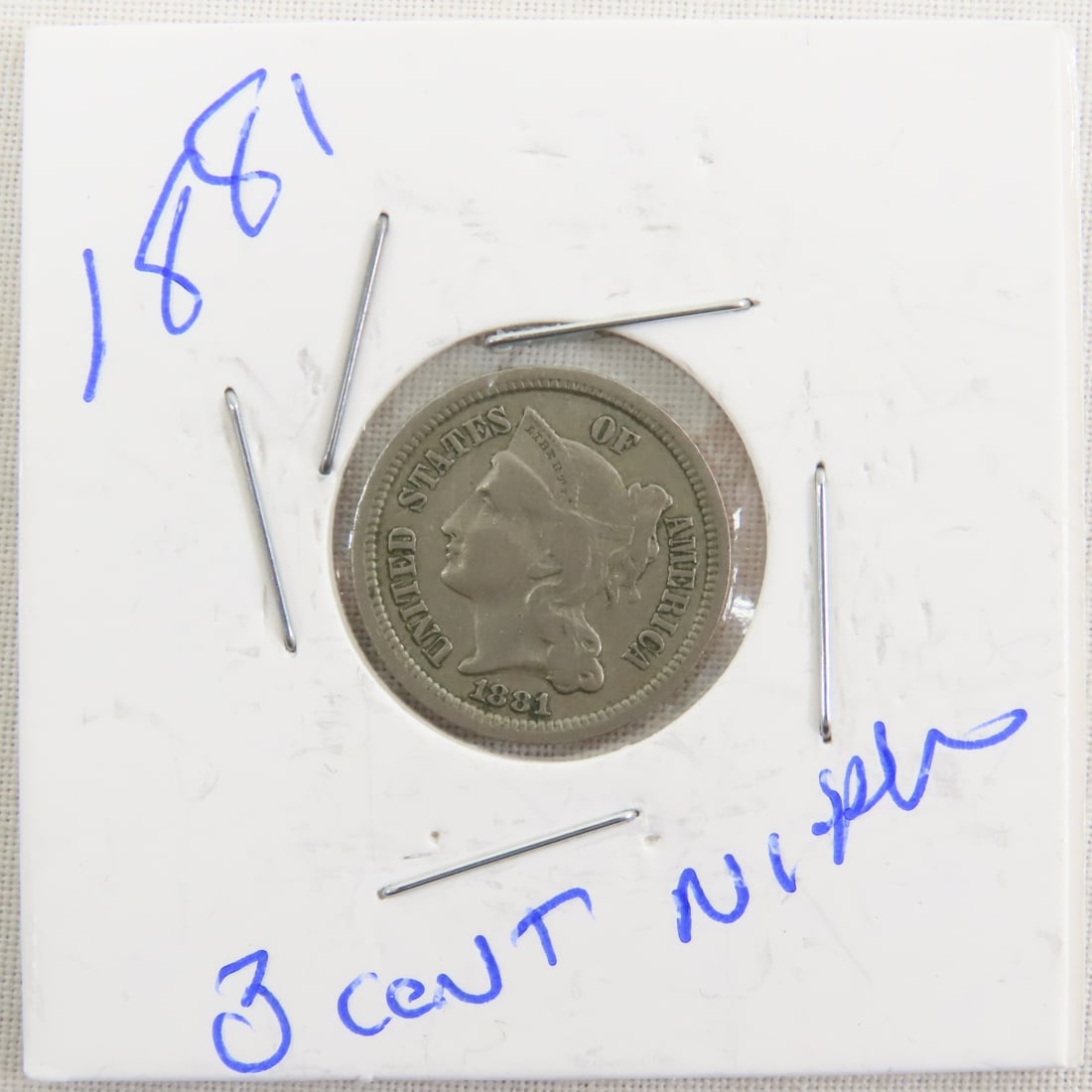 1881 3 Cent Nickel & 1831 Coronet Head Large Cent - 4