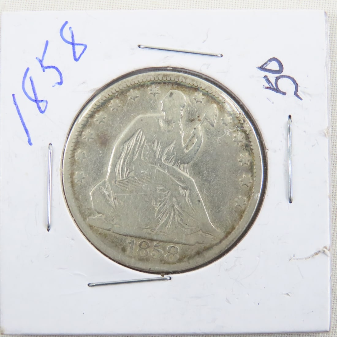 1858 Seated Liberty Silver Half Dollar (1 of 4)