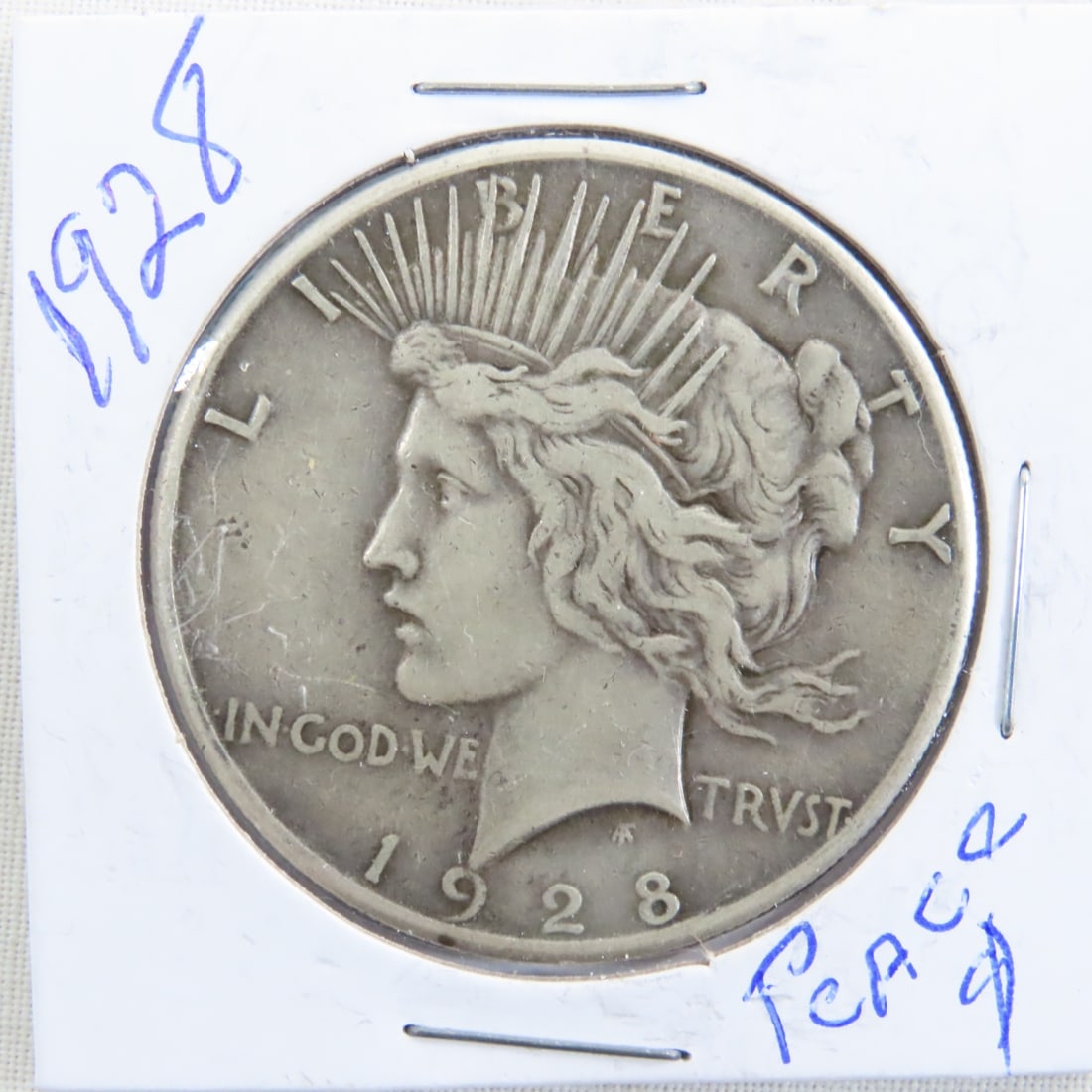 1928 Peace Silver Dollar Key Date: 1928 Peace Silver Dollar Key Date - Lot Size 2x2x2" 1 LB All information and photos are intended to be as accurate as possible, but errors are possible. No item may be returned or refused based on