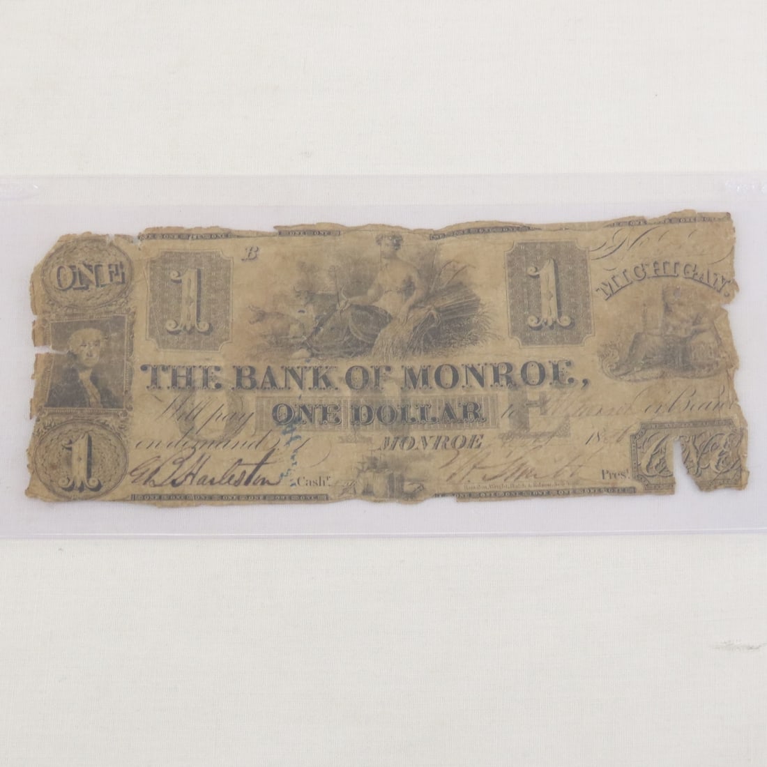 4 1800's US Notes in rough condition - 8