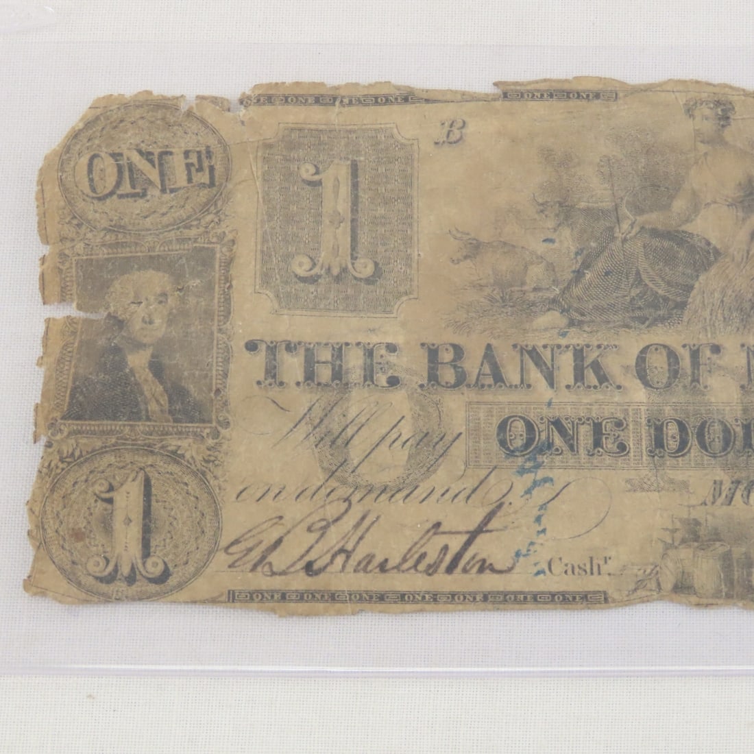 4 1800's US Notes in rough condition - 9