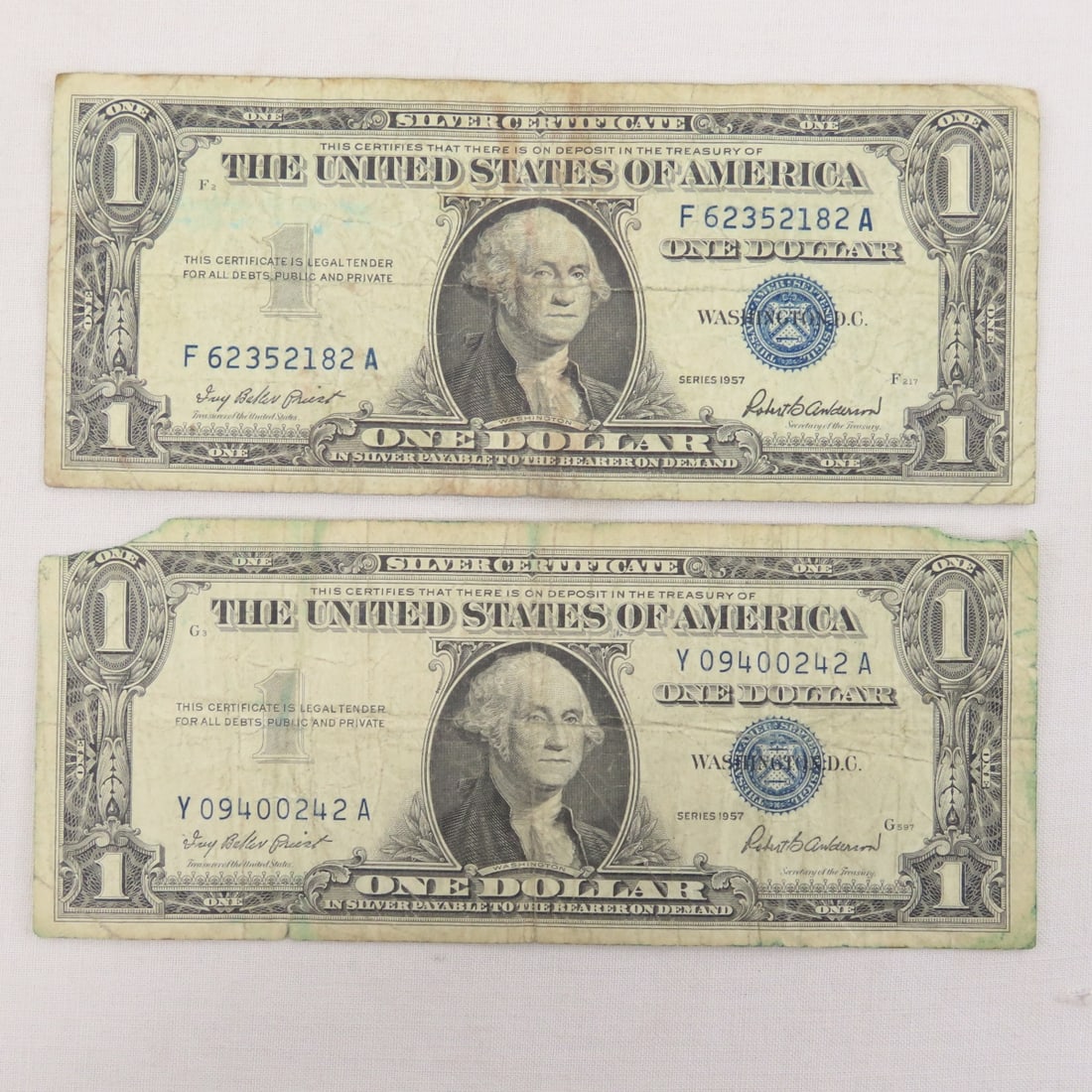 1928 & 1953 $2 Notes, & 6 $1 Silver Certificates - 20