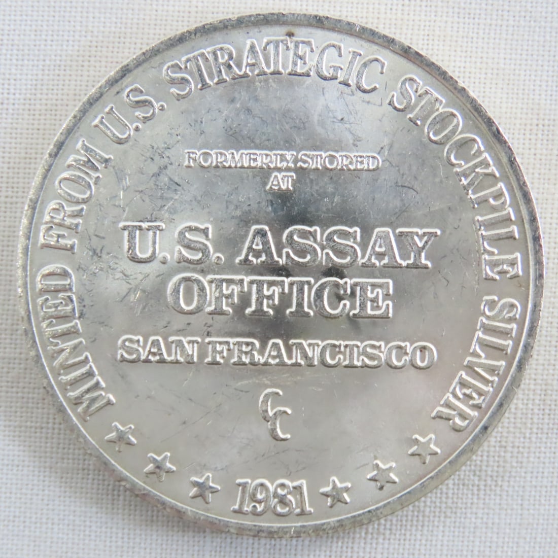 1981 US Assay Office 1ozt Silver Round - 2