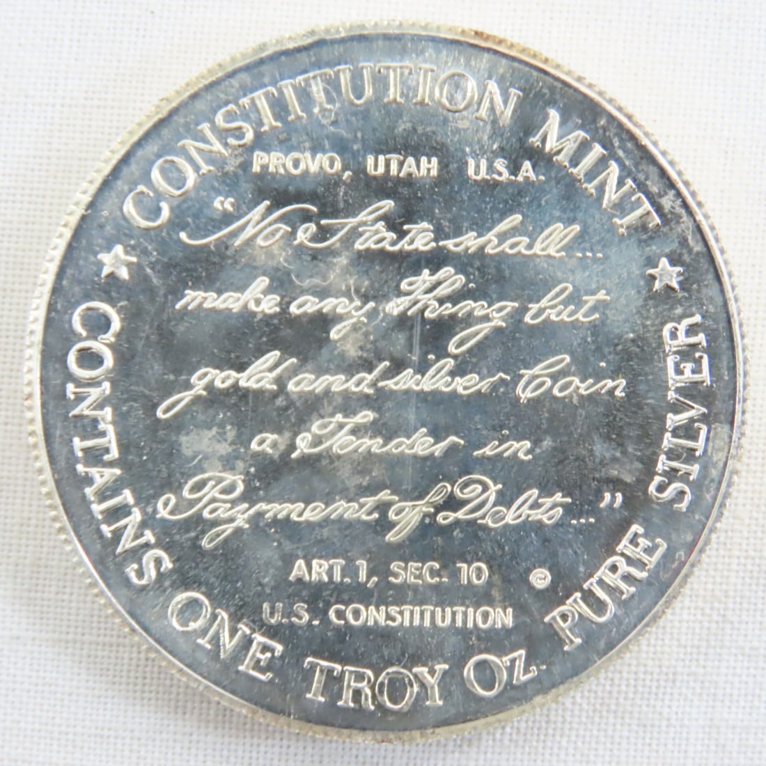 2 1973 USS Constitution 1 ozt Silver Rounds - 3