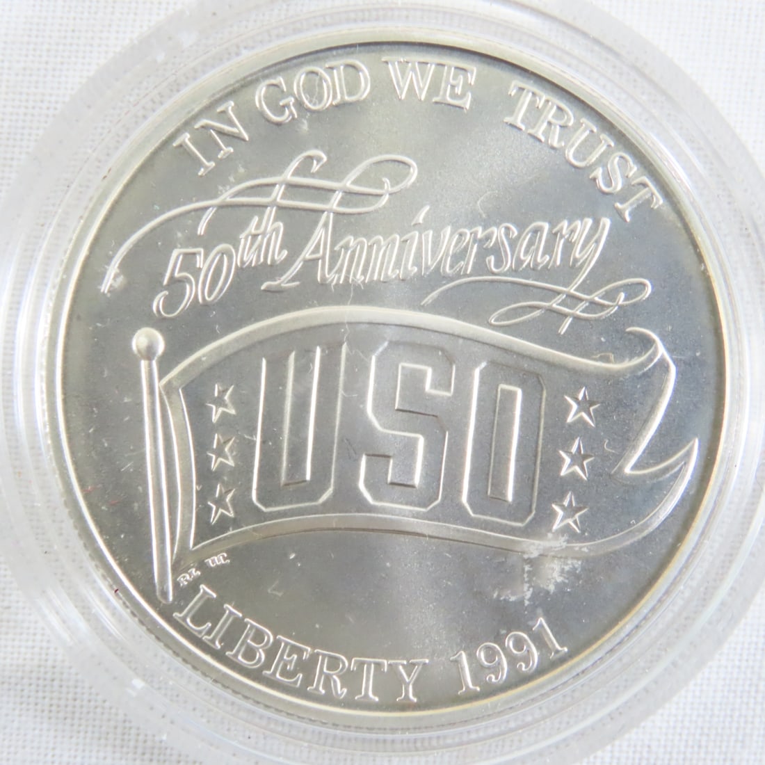 1991 USO 50th Anniversary Silver Dollar UNC - 2