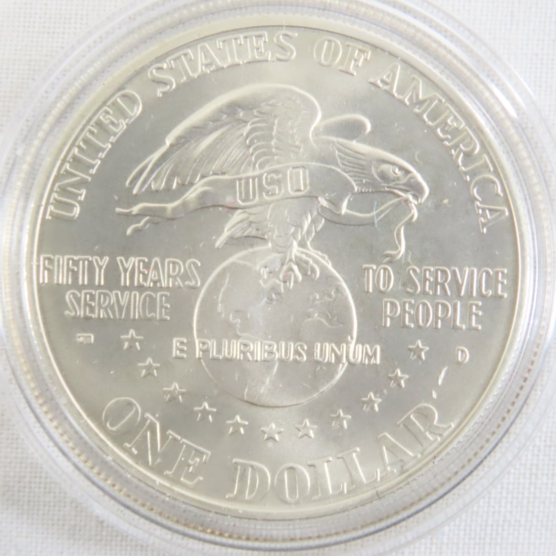 1991 USO 50th Anniversary Silver Dollar UNC - 3