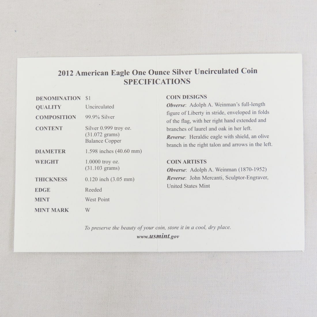 2012 American Silver Eagle UNC - 4