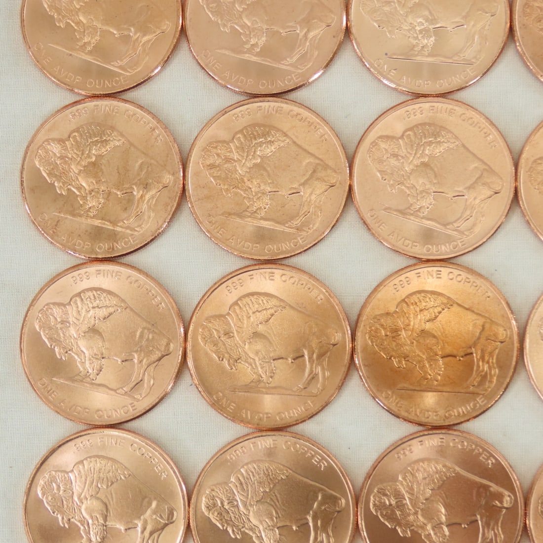 40 1ozt Copper Indian Head Buffalo Rounds - 11