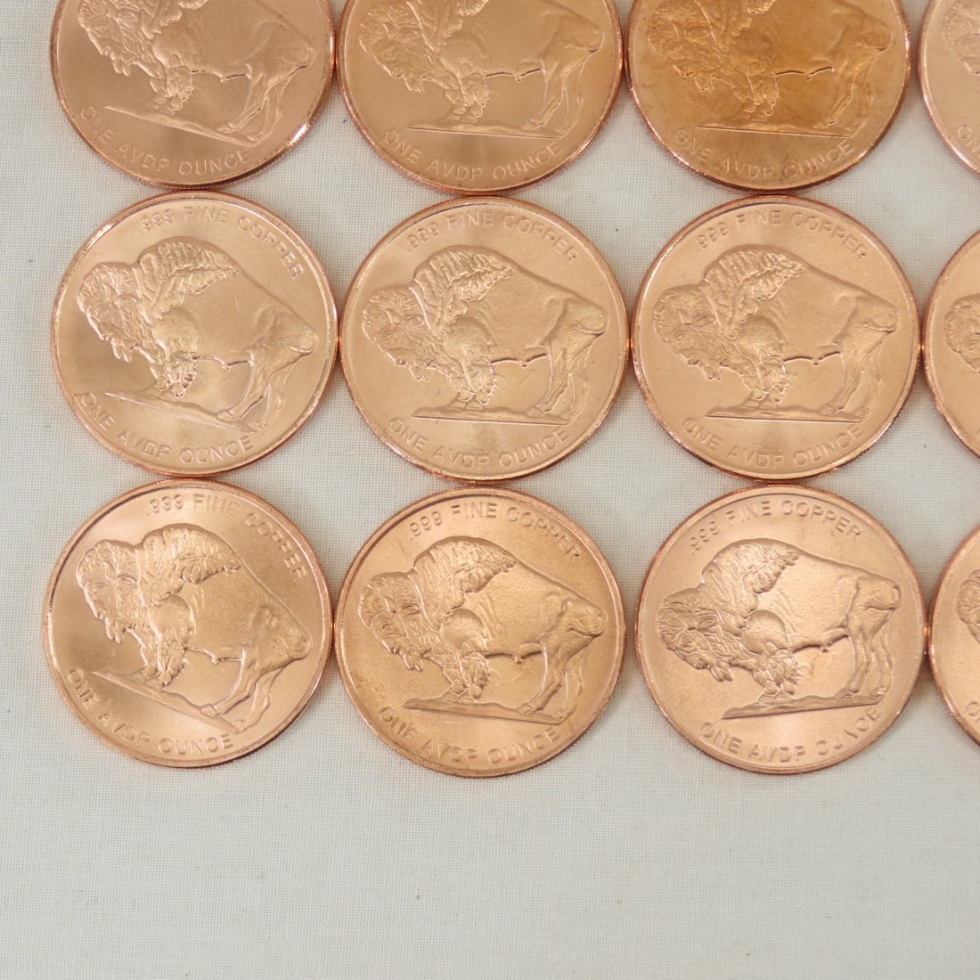 40 1ozt Copper Indian Head Buffalo Rounds - 13