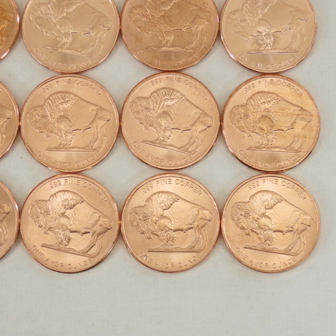 40 1ozt Copper Indian Head Buffalo Rounds - 14