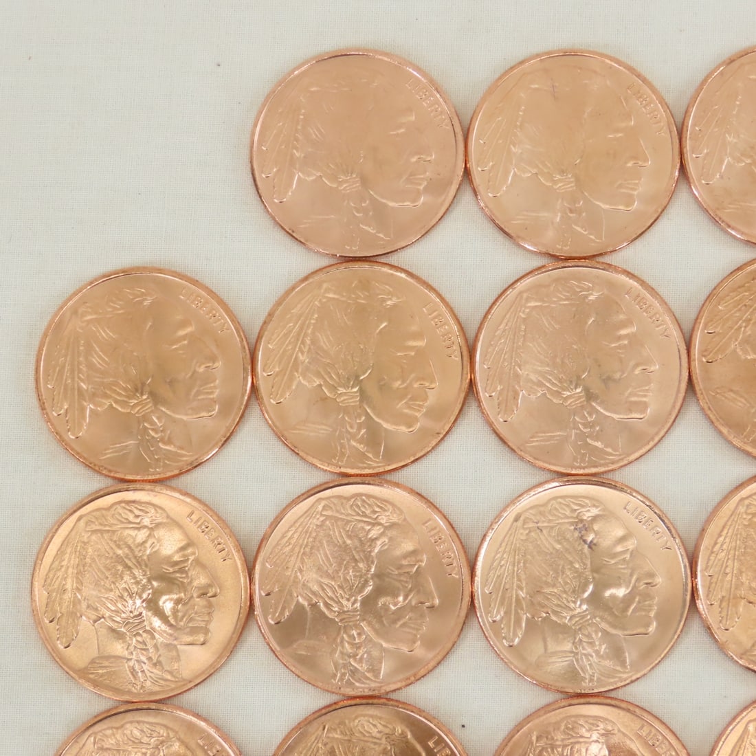 40 1ozt Copper Indian Head Buffalo Rounds - 2