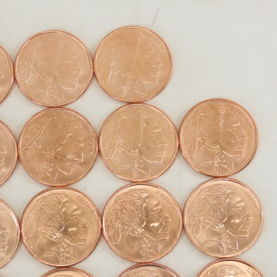 40 1ozt Copper Indian Head Buffalo Rounds - 3