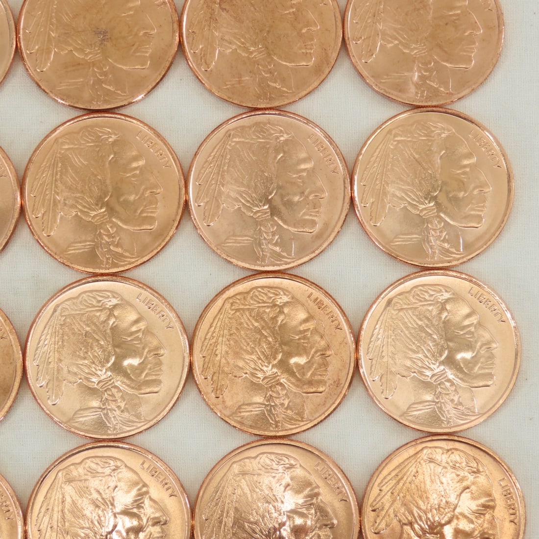 40 1ozt Copper Indian Head Buffalo Rounds - 5
