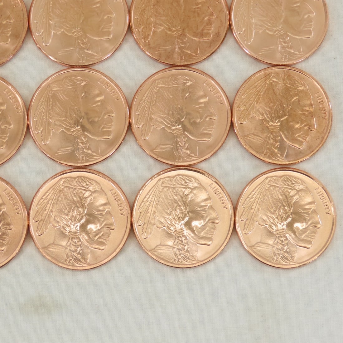 40 1ozt Copper Indian Head Buffalo Rounds - 7