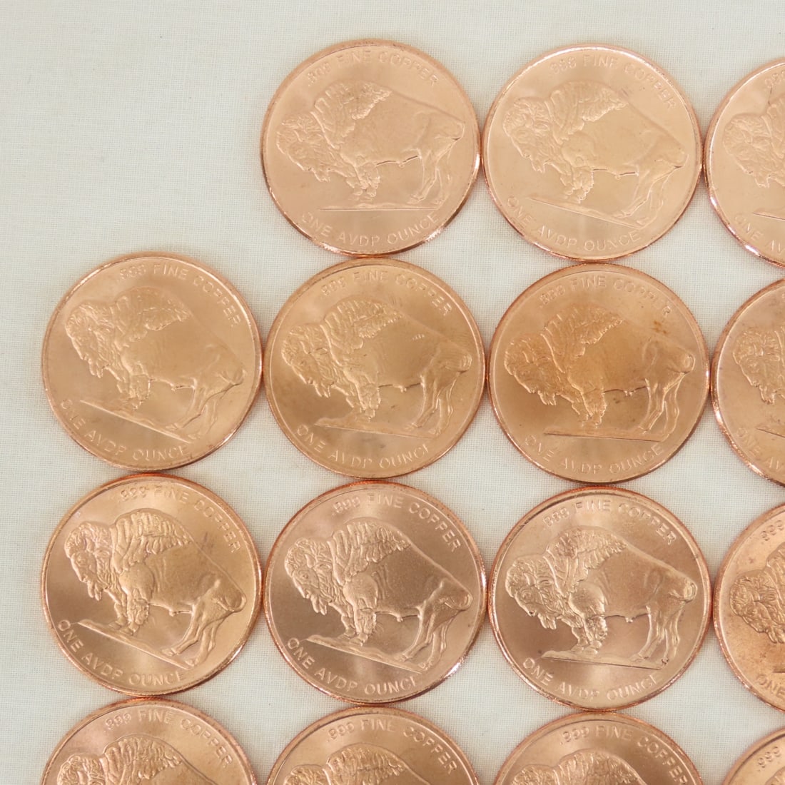 40 1ozt Copper Indian Head Buffalo Rounds - 9