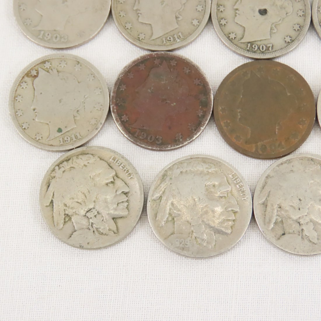 13 Liberty V, 5 Buffalo, & 1 Silver War Nickel - 4
