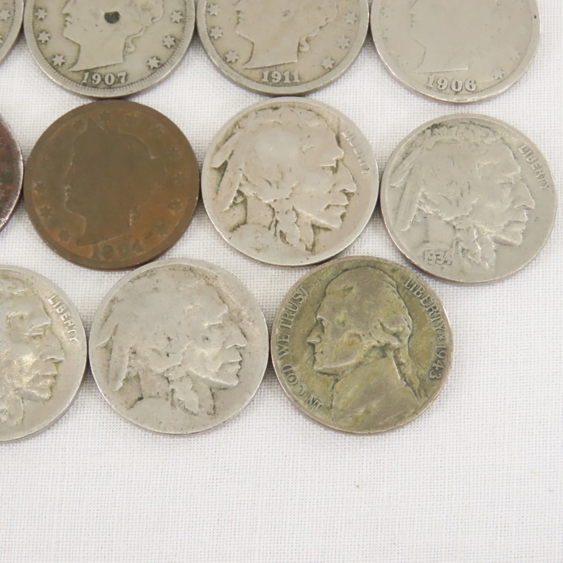 13 Liberty V, 5 Buffalo, & 1 Silver War Nickel - 5