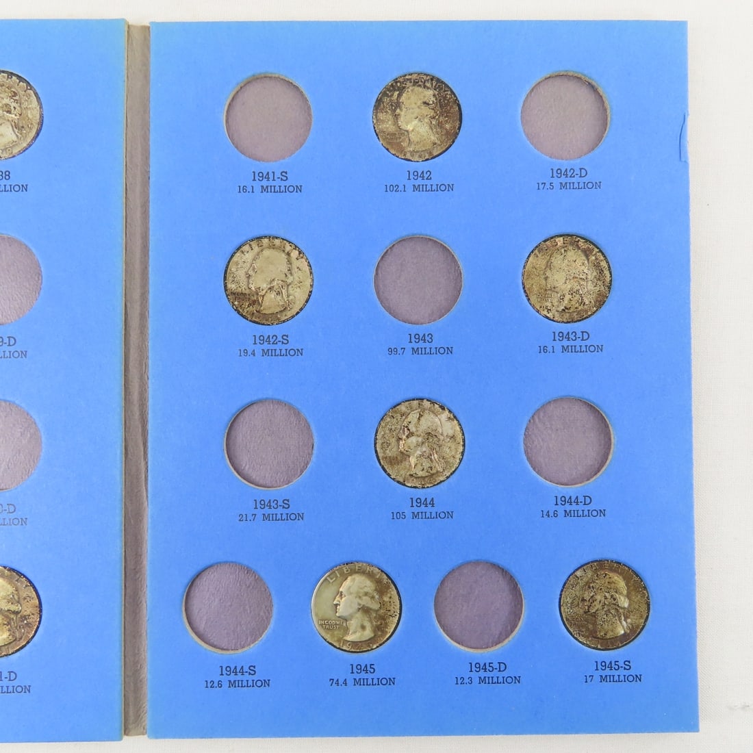 $10.25 Face Silver Washington Quarters in 2 books - 5